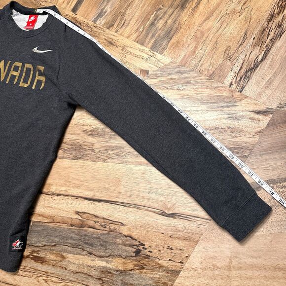 Nike Team Canada Hockey Sweatshirt Men’s Medium Black Gold Olympic Crew - Picture 15 of 15